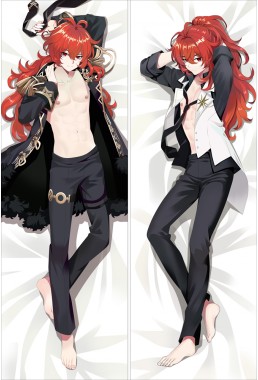 Diluc Ragnvindr Genshin Impact Anime Dakimakura Pillow Hugging Body Pillowcover