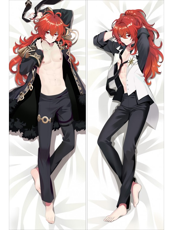 Diluc Ragnvindr Genshin Impact Anime Dakimakura Pillow Hugging Body Pillowcover
