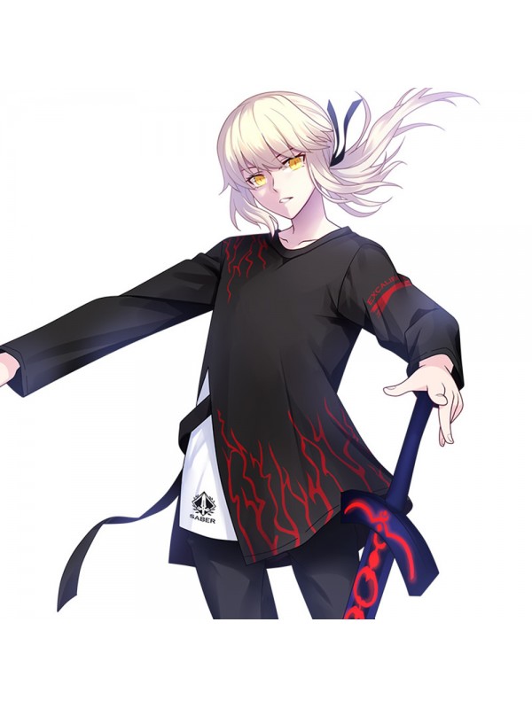 Unisex Fate Saber Anime T-shirts,Long Sleeve 3D Printed Cosplay Costume