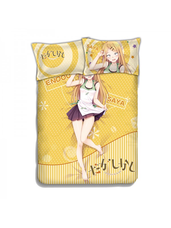Endou Saya-Dagashi Kashi Anime Bedding Sets,Bed Blanket & Duvet Cover,Bed Sheet with Pillow Covers