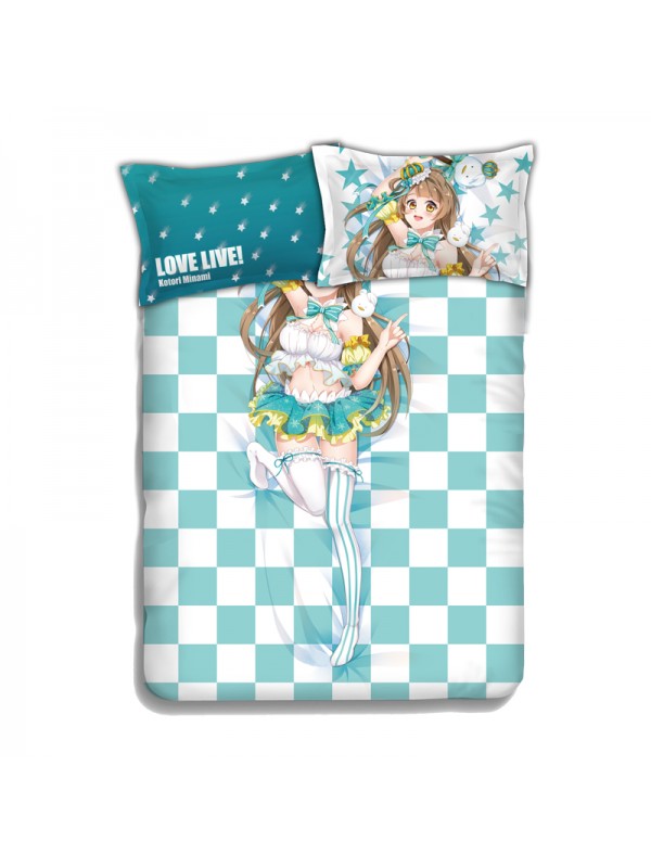 Kotori Minami-Lovelive Anime 4 Pieces Bedding Sets,Bed Sheet Duvet Cover with Pillow Covers