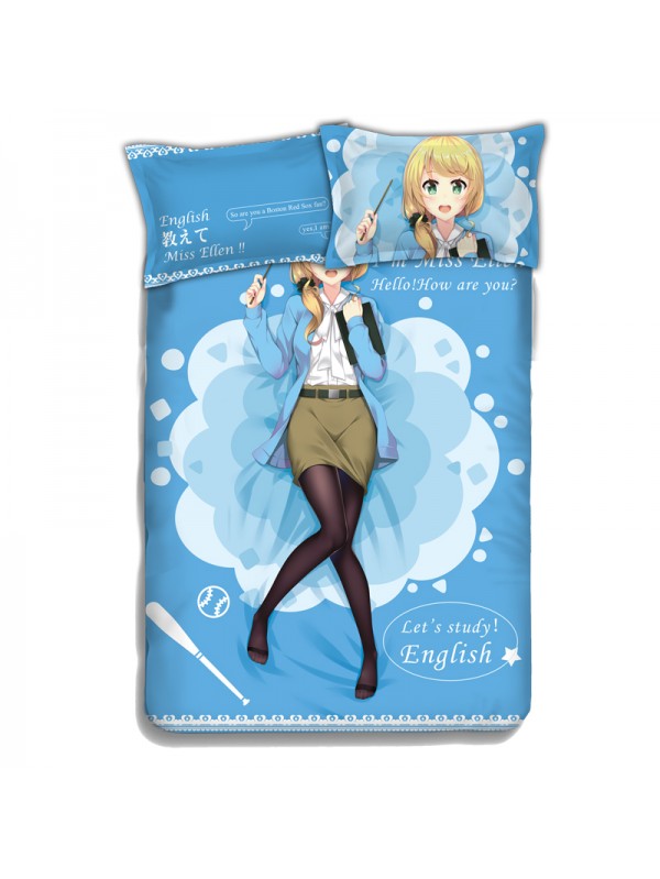 Ellen Baker Japanese Anime Bed Sheet Duvet Cover with Pillow Covers
