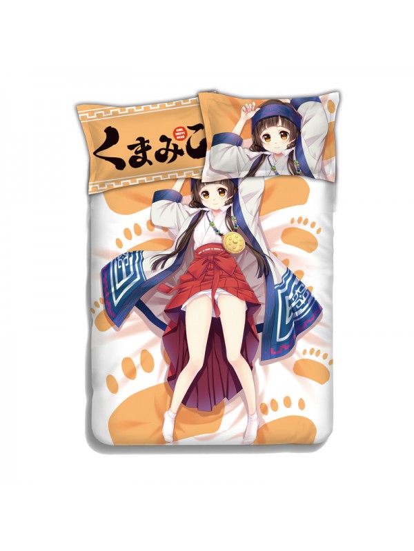 Machi Amayadori - Kuma Miko Girl Meets Bear Anime 4 Pieces Bedding Sets,Bed Sheet Duvet Covers