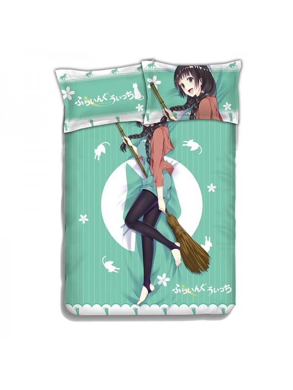 Makoto Kowata - Flying Witch Anime Bedding Sets,Bed Blanket & Duvet Cover,Bed Sheet with Pillow Covers