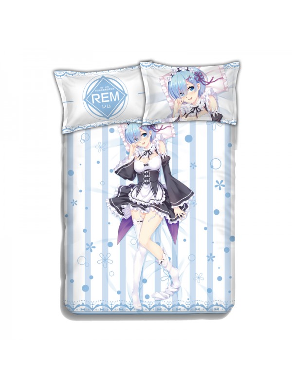 Rem - ReZero Japanese Anime Bed Blanket Duvet Cover with Pillow Covers