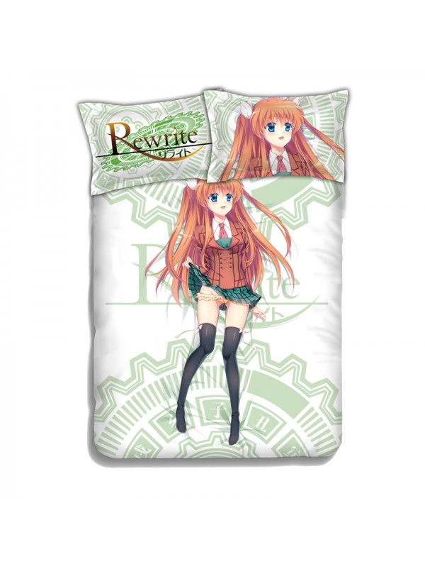 Ohtori Chihaya -Rewrite Anime 4 Pieces Bedding Sets,Bed Sheet Duvet Cover with Pillow Covers