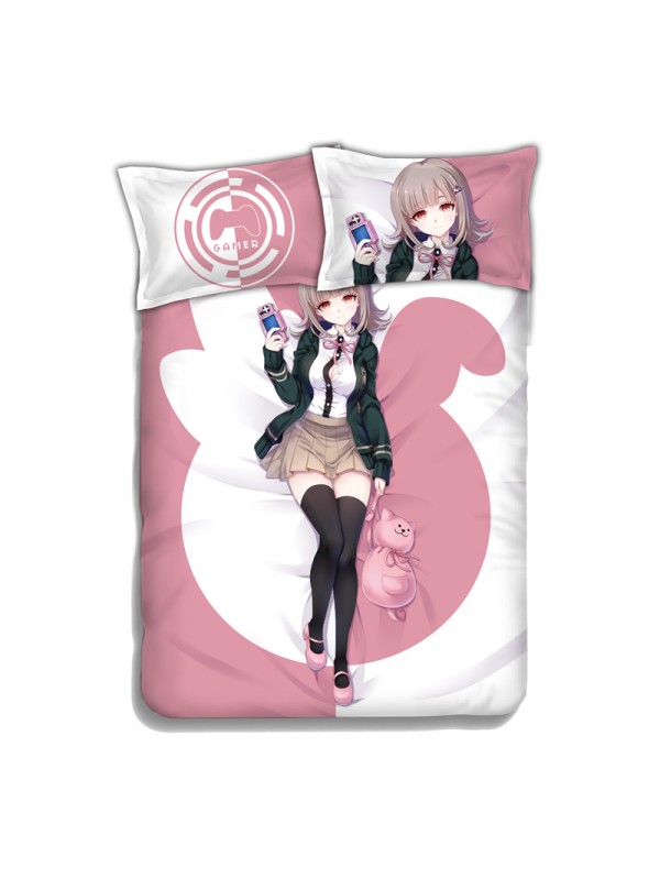 Nanami ChiaKi Anime 4 Pieces Bedding Sets,Bed Sheet Duvet Cover with Pillow Covers