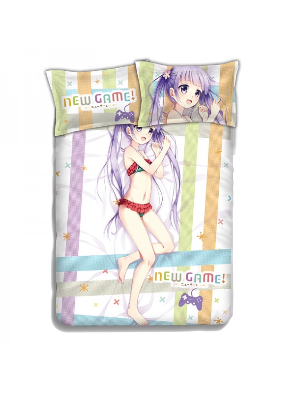 SUZUKAZE AOBA-NEW GAME Japanese Anime Bed Blanket Duvet Cover with Pillow Covers