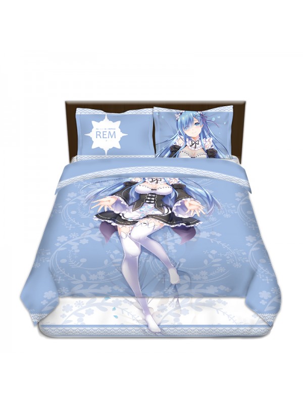 Rem - Re Zero Japanese Anime Bed Blanket Duvet Cover with Pillow Covers