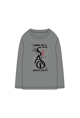 Kirigaya Kazuto Sword Art Online SAO Anime Long Sleeve T-shirts Cosplay Costume Grey