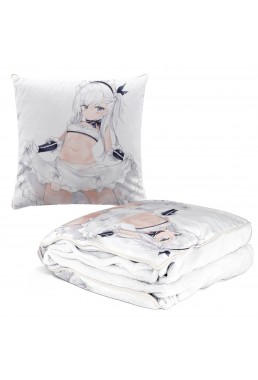 Funny Family Gift Custom Throw Pillow & Blanket 2 In 1 Azur Lane Bel Chan 38x38/150x180
