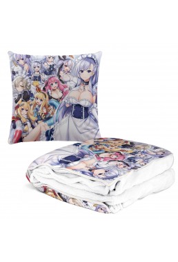 Coolest Travel Pillow Blanket Anime 2-IN-1 Azur Lane Bel Chan 38x38/150x180