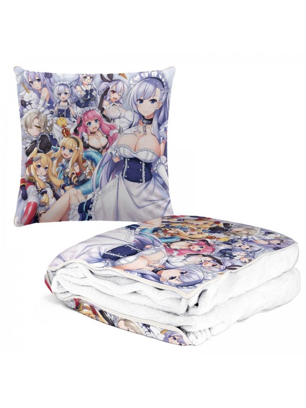 Coolest Travel Pillow Blanket Anime 2-IN-1 Azur Lane Bel Chan 38x38/150x180