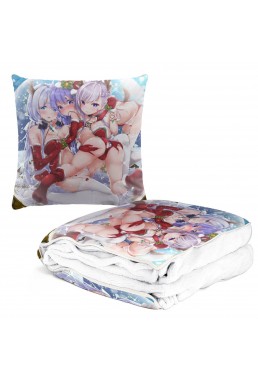 Tap Pillow Blanket Travel Set Anime 2-IN-1 Azur Lane Belfast 38x38/150x180