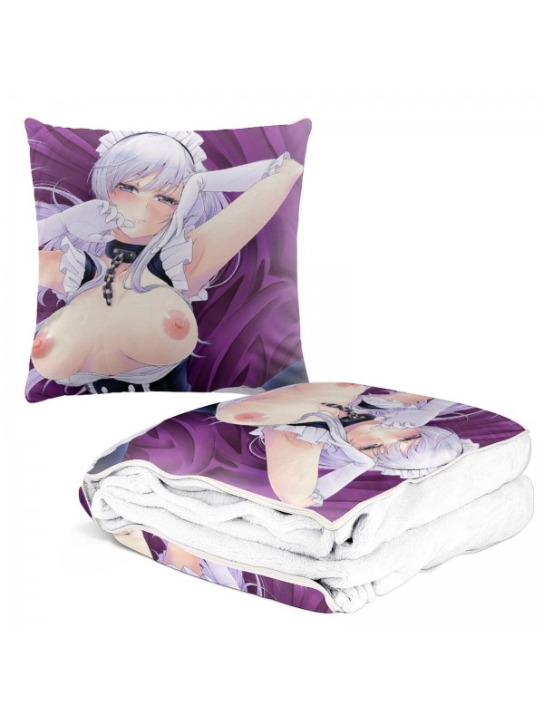 Wholesale Travel Pillow Blanket Combo Anime 2-IN-1 Azur Lane Belfast 38x38/150x180