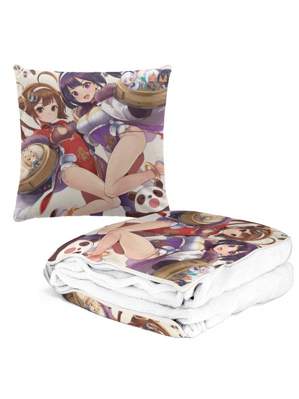 Clearance Pillow Blanket Combo Anime 2-IN-1 Azur Lane Belfast 38x38/150x180