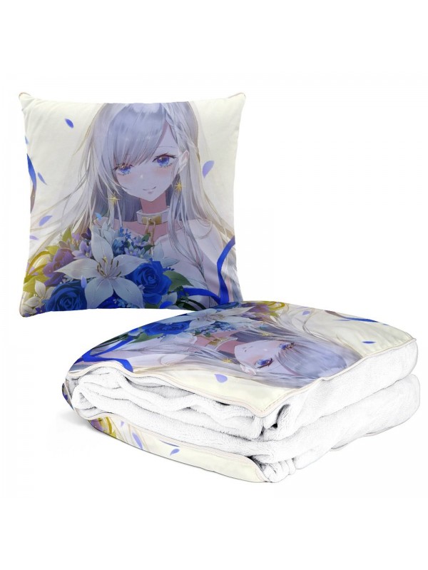 Hot Sale Pillow Blanket Anime 2-IN-1 Azur Lane Belfast 38x38/150x180