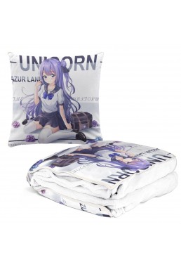 New Travel Pillow Blanket Anime 2 IN 1 Azur Lane Unicorn 38x38/150x180