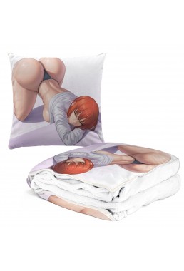 Fashion Anime 2-IN-1 Travel Blanket And Pillow Set Chainsaw Man Makima 38x38/150x180