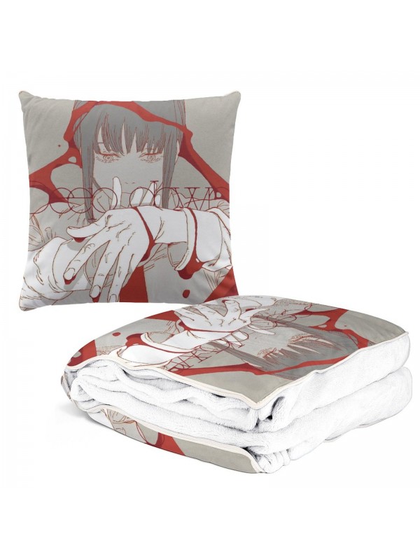 2023 Anime All-in-one Travel Blanket And Pillow Set Chainsaw Man Makima 38x38/150x180