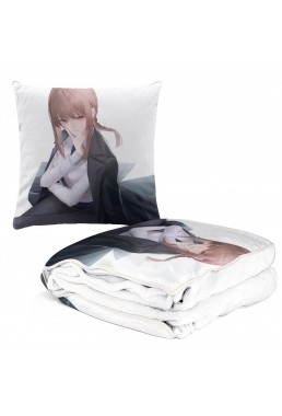 Fashion Anime All-in-one Travel Blanket And Pillow Set Chainsaw Man Makima 38x38/150x180