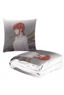 Sexy Anime 2-IN-1 Travel Blanket And Pillow Set Chainsaw Man Makima 38x38/150x180