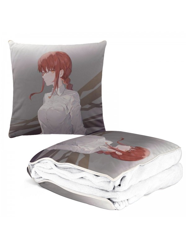 Sexy Anime 2-IN-1 Travel Blanket And Pillow Set Chainsaw Man Makima 38x38/150x180