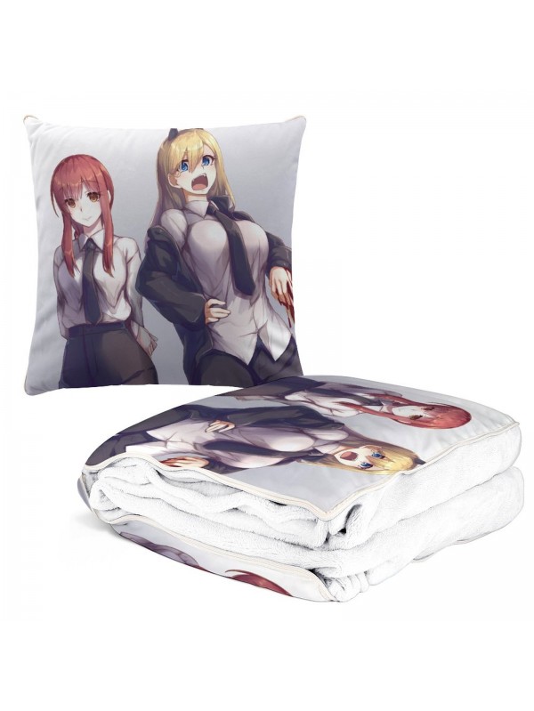 Buy Anime 2-IN-1 Travel Blanket And Pillow Set Chainsaw Man Makima 38x38/150x180