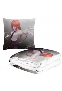 Cheap Anime 2-IN-1 Travel Blanket And Pillow Set Chainsaw Man Makima 38x38/150x180