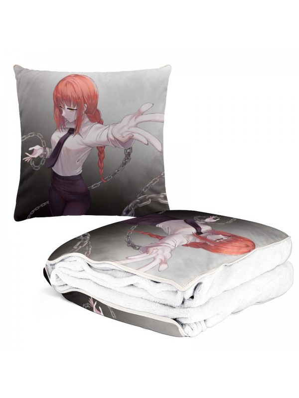 Cheap Anime 2-IN-1 Travel Blanket And Pillow Set Chainsaw Man Makima 38x38/150x180