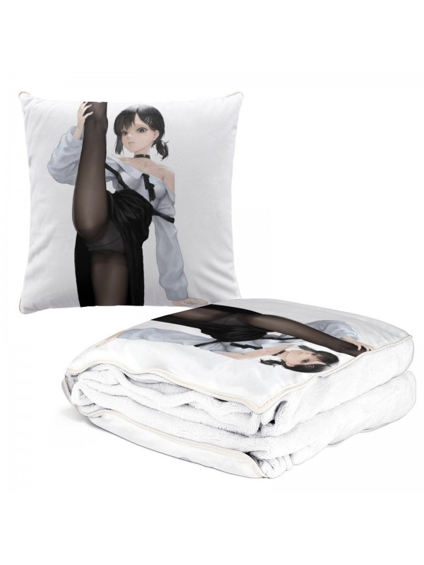 Custom Anime 2-IN-1 Travel Blanket And Pillow Set Chainsaw Man Reze 38x38/150x180