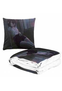 Discount Anime 2-IN-1 Travel Blanket And Pillow Set Chainsaw Man Reze 38x38/150x180