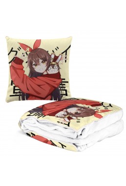 Best Anime 2 IN 1 Travel Blanket And Pillow Set Genshin Impact Amber 38x38/150x180