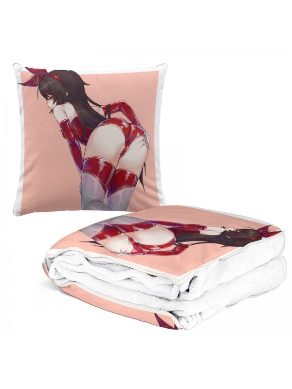 Fashion Anime 2 IN 1 Travel Blanket And Pillow Set Genshin Impact Amber 38x38/150x180