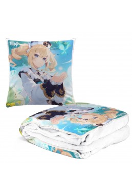 Soft Anime 2 IN 1 Travel Blanket And Pillow Set Genshin Impact Barbara 38x38/150x180