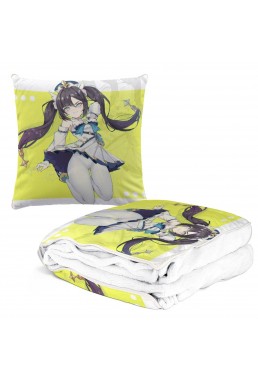 Custom Anime 2 IN 1 Travel Blanket And Pillow Set Genshin Impact Barbara 38x38/150x180