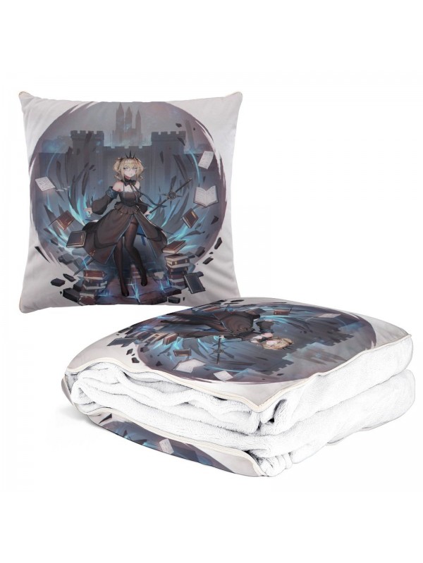 Coolest Anime 2 IN 1 Travel Blanket And Pillow Set Genshin Impact Barbara 38x38/150x180