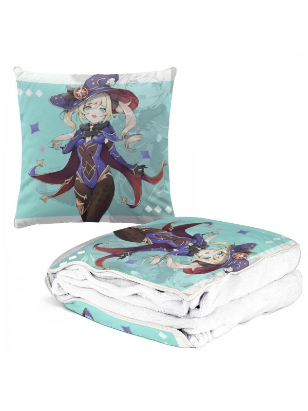 Special Anime 2 IN 1 Travel Blanket And Pillow Set Genshin Impact Barbara 38x38/150x180