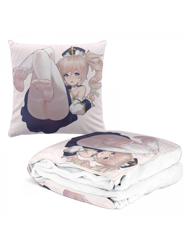 Welcome Anime 2 IN 1 Travel Blanket And Pillow Set Genshin Impact Barbara 38x38/150x180