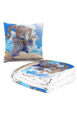 Hot Sale Anime 2 IN 1 Travel Blanket And Pillow Set Genshin Impact Barbara 38x38/150x180