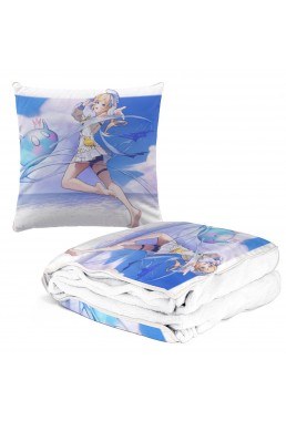 Unique Anime 2 IN 1 Travel Blanket And Pillow Set Genshin Impact Barbara 38x38/150x180