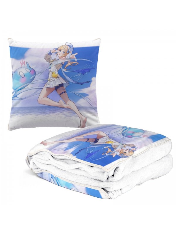 Unique Anime 2 IN 1 Travel Blanket And Pillow Set Genshin Impact Barbara 38x38/150x180