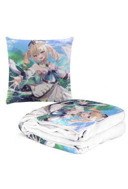 Limited Edition Anime 2 IN 1 Travel Blanket And Pillow Set Genshin Impact Barbara 38x38/150x180