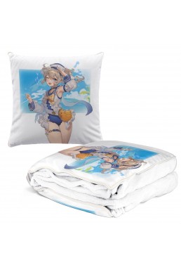 Premium Anime 2 IN 1 Travel Blanket And Pillow Set Genshin Impact Barbara 38x38/150x180
