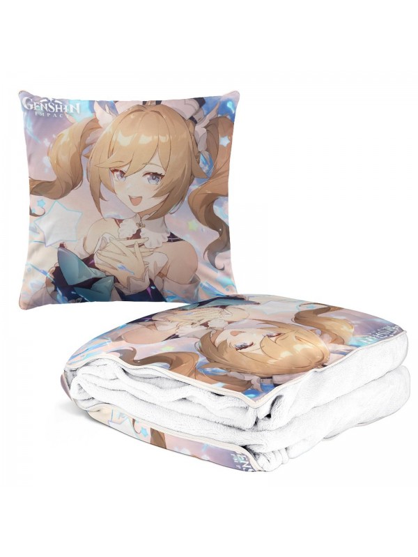 High Quality Anime 2 IN 1 Travel Blanket And Pillow Set Genshin Impact Barbara 38x38/150x180