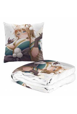 Discount Anime 2 IN 1 Travel Blanket And Pillow Set Genshin Impact Hina Gorou 38x38/150x180