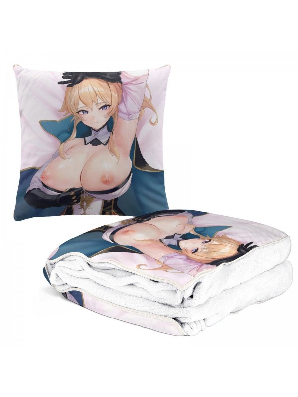 Coolest Anime 2 IN 1 Travel Blanket And Pillow Set Genshin Impact Jean 38x38/150x180