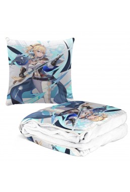 New Anime 2 IN 1 Travel Blanket And Pillow Set Genshin Impact Jean 38x38/150x180
