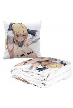 Fashion Anime 2 IN 1 Travel Blanket And Pillow Set Genshin Impact Jean 38x38/150x180