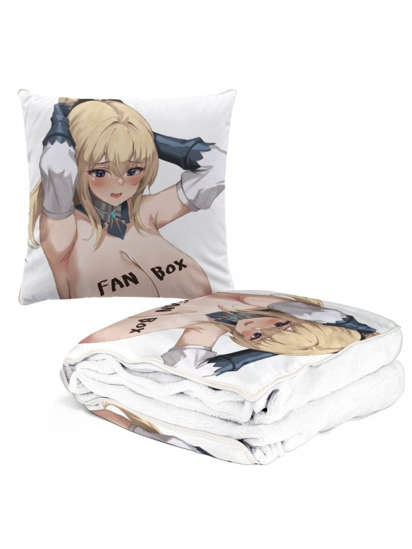 Fashion Anime 2 IN 1 Travel Blanket And Pillow Set Genshin Impact Jean 38x38/150x180